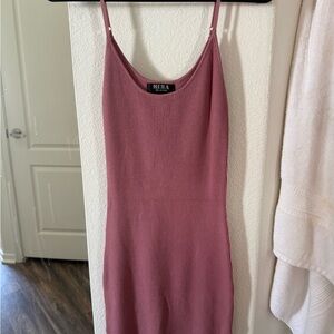 Hera Plum Ribbed Mini Dress